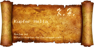 Kupfer Hella névjegykártya